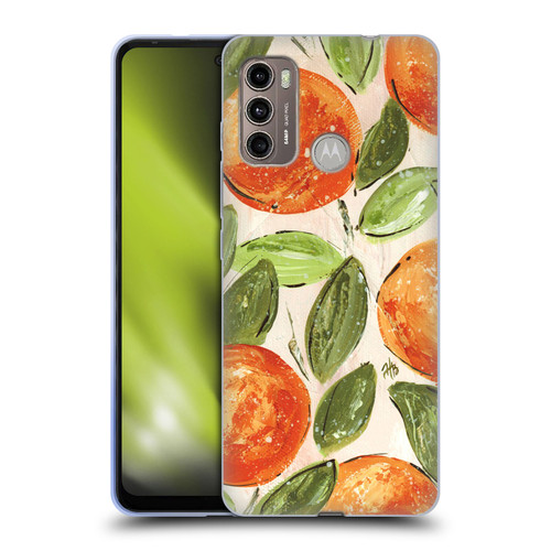 Haley Bush Pattern Painting Orange Splash Soft Gel Case for Motorola Moto G60 / Moto G40 Fusion