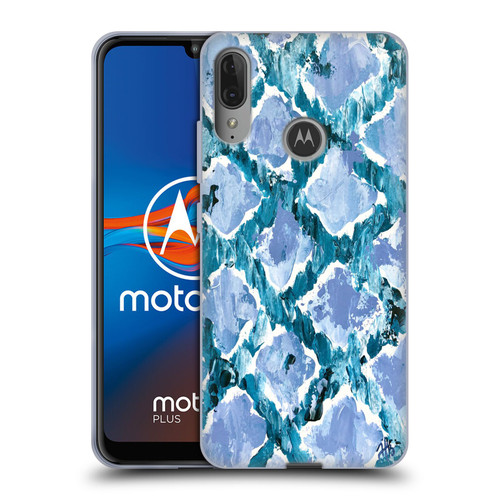 Haley Bush Pattern Painting Blue Diamond Soft Gel Case for Motorola Moto E6 Plus