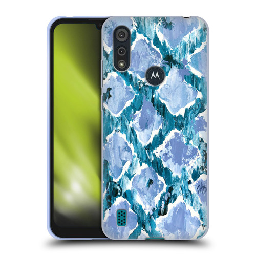 Haley Bush Pattern Painting Blue Diamond Soft Gel Case for Motorola Moto E6s (2020)