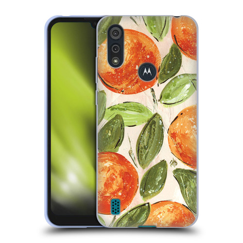 Haley Bush Pattern Painting Orange Splash Soft Gel Case for Motorola Moto E6s (2020)