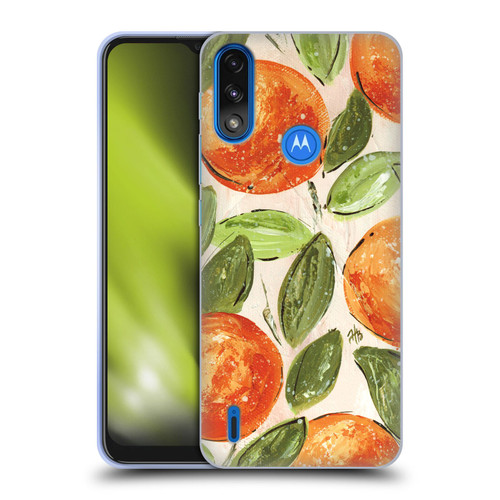 Haley Bush Pattern Painting Orange Splash Soft Gel Case for Motorola Moto E7 Power / Moto E7i Power