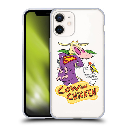 Cow and Chicken Graphics Super Cow Soft Gel Case for Apple iPhone 12 Mini