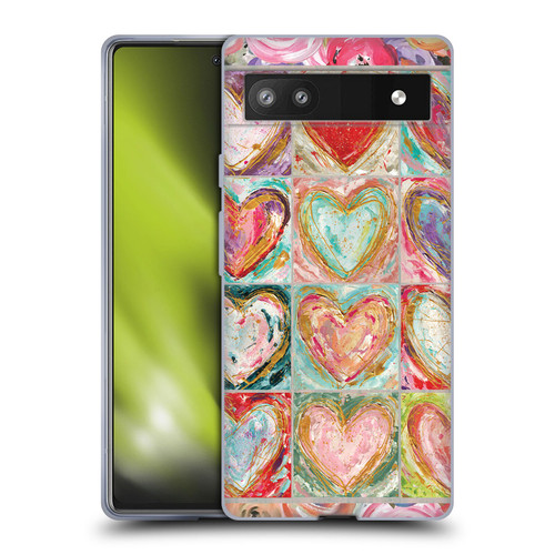 Haley Bush Pattern Painting Hearts Soft Gel Case for Google Pixel 6a