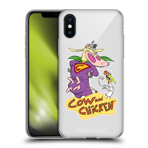 Cow and Chicken Graphics Super Cow Soft Gel Case for Apple iPhone X / iPhone XS