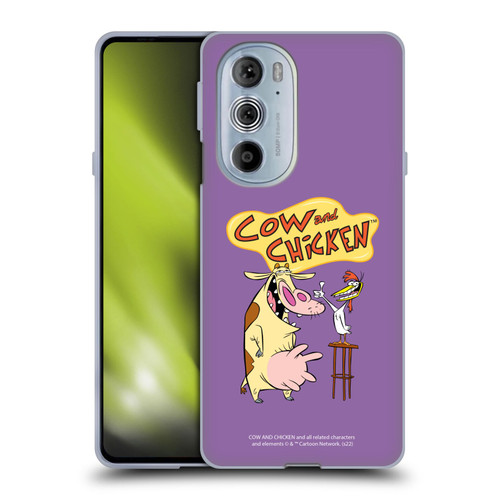 Cow and Chicken Graphics Character Art Soft Gel Case for Motorola Edge X30
