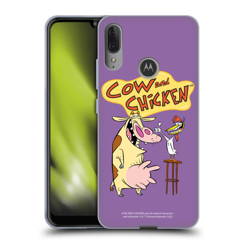 Cow and Chicken Graphics Character Art Soft Gel Case for Motorola Moto E6 Plus