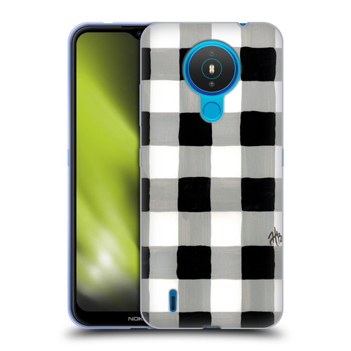 Haley Bush Pattern Painting Buffalo Check Black Soft Gel Case for Nokia 1.4