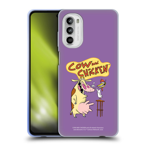 Cow and Chicken Graphics Character Art Soft Gel Case for Motorola Moto G52