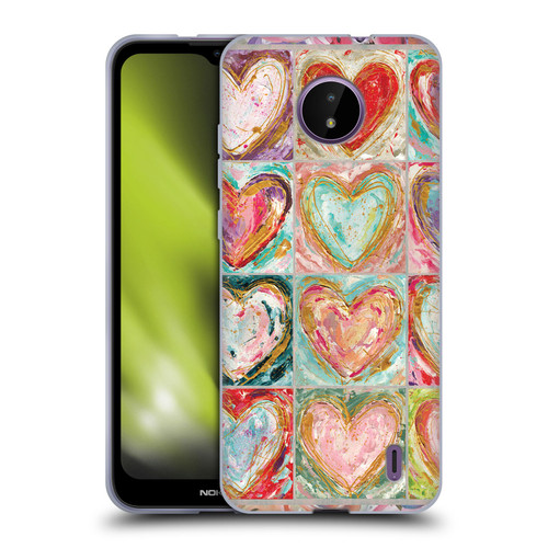 Haley Bush Pattern Painting Hearts Soft Gel Case for Nokia C10 / C20