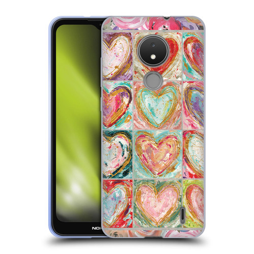 Haley Bush Pattern Painting Hearts Soft Gel Case for Nokia C21