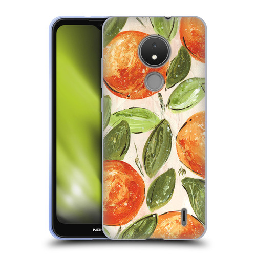 Haley Bush Pattern Painting Orange Splash Soft Gel Case for Nokia C21