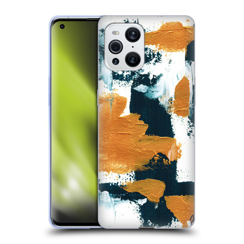 Haley Bush Pattern Painting Abstract Navy Gold White Soft Gel Case for OPPO Find X3 / Pro
