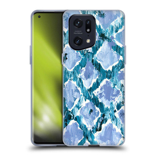 Haley Bush Pattern Painting Blue Diamond Soft Gel Case for OPPO Find X5 Pro