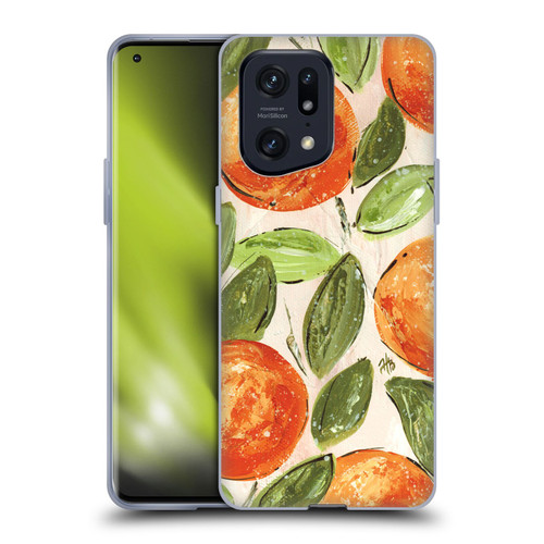 Haley Bush Pattern Painting Orange Splash Soft Gel Case for OPPO Find X5 Pro