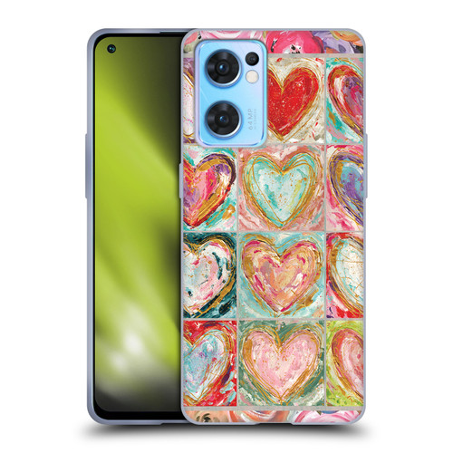 Haley Bush Pattern Painting Hearts Soft Gel Case for OPPO Reno7 5G / Find X5 Lite