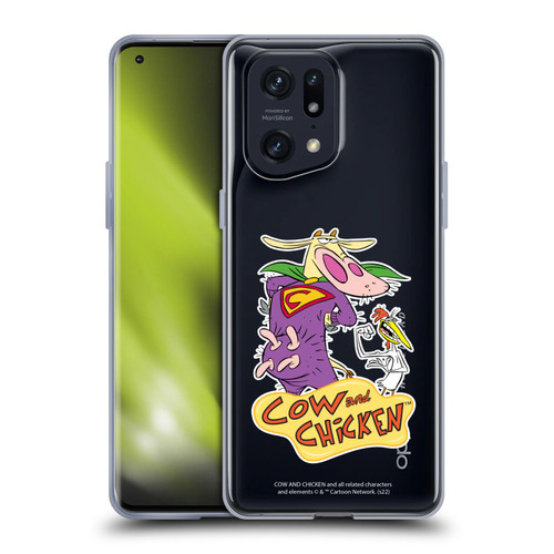 Cow and Chicken Graphics Super Cow Soft Gel Case for OPPO Find X5 Pro