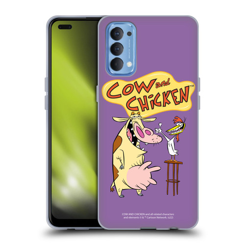 Cow and Chicken Graphics Character Art Soft Gel Case for OPPO Reno 4 5G