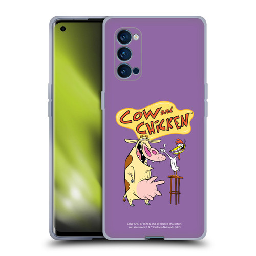 Cow and Chicken Graphics Character Art Soft Gel Case for OPPO Reno 4 Pro 5G