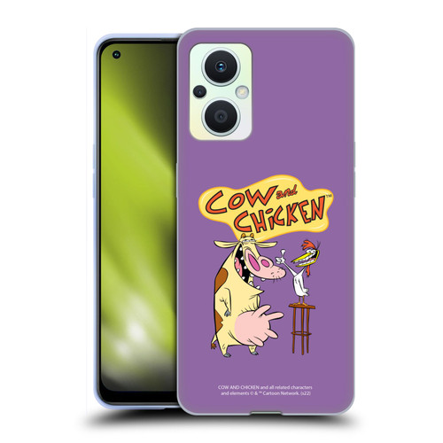 Cow and Chicken Graphics Character Art Soft Gel Case for OPPO Reno8 Lite