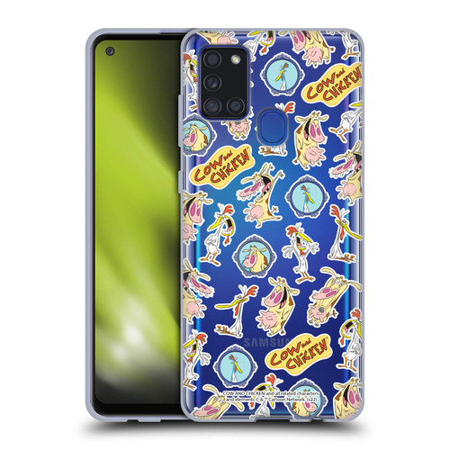 Cow and Chicken Graphics Pattern Soft Gel Case for Samsung Galaxy A21s (2020)