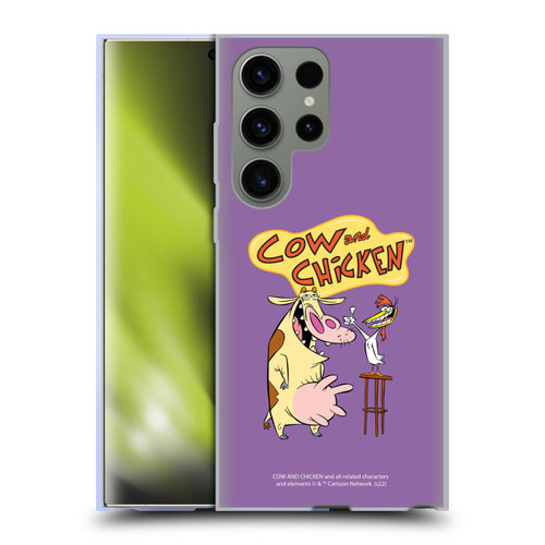 Cow and Chicken Graphics Character Art Soft Gel Case for Samsung Galaxy S23 Ultra 5G