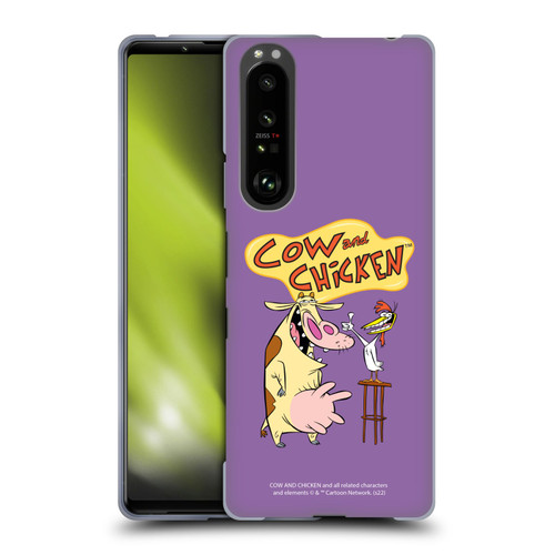 Cow and Chicken Graphics Character Art Soft Gel Case for Sony Xperia 1 III