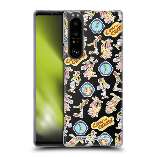 Cow and Chicken Graphics Pattern Soft Gel Case for Sony Xperia 1 III