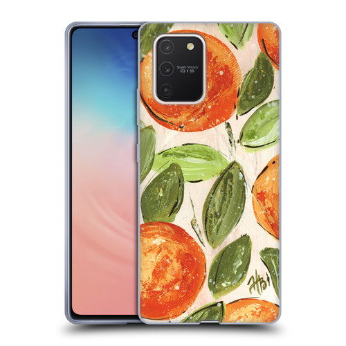 Haley Bush Pattern Painting Orange Splash Soft Gel Case for Samsung Galaxy S10 Lite