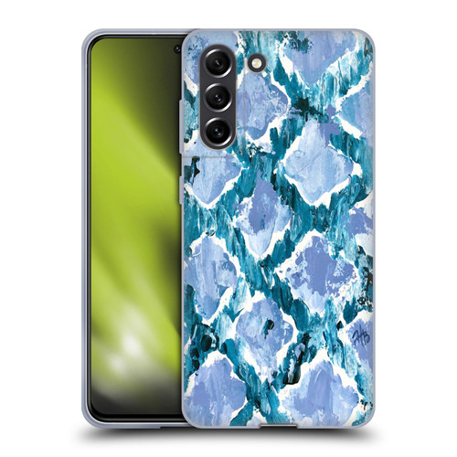 Haley Bush Pattern Painting Blue Diamond Soft Gel Case for Samsung Galaxy S21 FE 5G