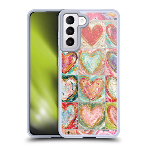 Haley Bush Pattern Painting Hearts Soft Gel Case for Samsung Galaxy S21 5G
