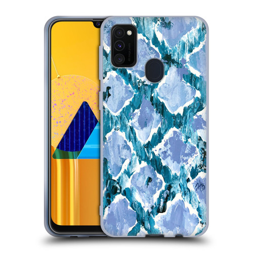 Haley Bush Pattern Painting Blue Diamond Soft Gel Case for Samsung Galaxy M30s (2019)/M21 (2020)