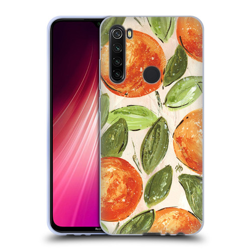 Haley Bush Pattern Painting Orange Splash Soft Gel Case for Xiaomi Redmi Note 8T
