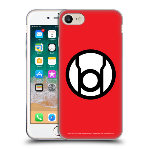 Green Lantern DC Comics Lantern Corps Red Soft Gel Case for Apple iPhone 7 / 8 / SE 2020 & 2022