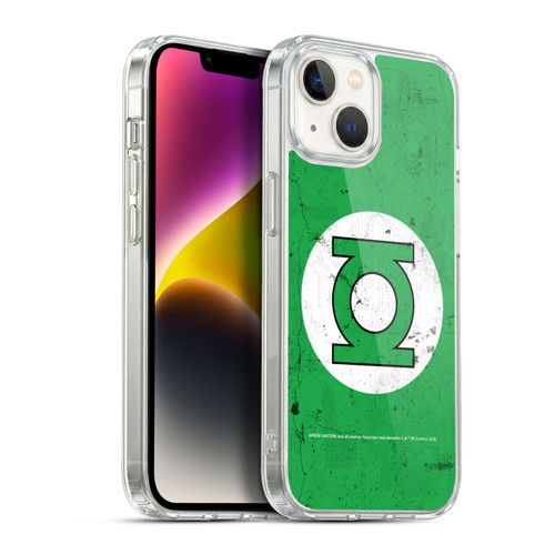 Green Lantern DC Comics Logos Classic Distressed Look Soft Gel Case for Apple iPhone 14