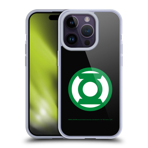 Green Lantern DC Comics Logos Black Soft Gel Case for Apple iPhone 14 Pro