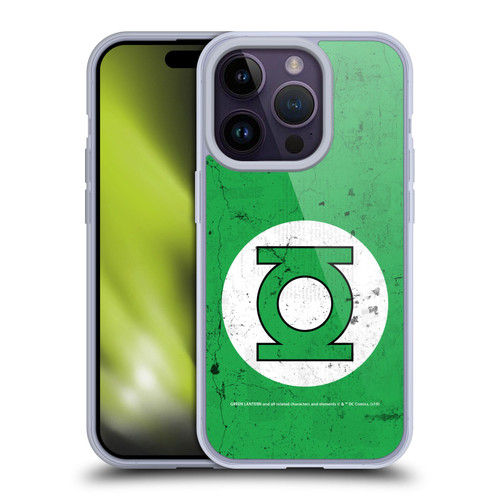 Green Lantern DC Comics Logos Classic Distressed Look Soft Gel Case for Apple iPhone 14 Pro