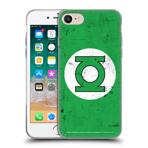 Green Lantern DC Comics Logos Classic Distressed Look Soft Gel Case for Apple iPhone 7 / 8 / SE 2020 & 2022