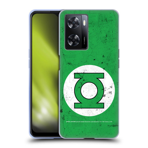 Green Lantern DC Comics Logos Classic Distressed Look Soft Gel Case for OPPO A57s