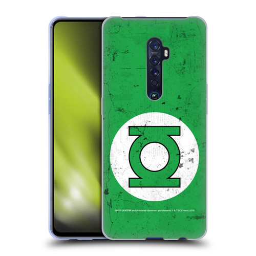Green Lantern DC Comics Logos Classic Distressed Look Soft Gel Case for OPPO Reno 2