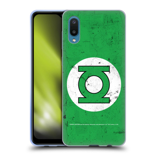 Green Lantern DC Comics Logos Classic Distressed Look Soft Gel Case for Samsung Galaxy A02/M02 (2021)