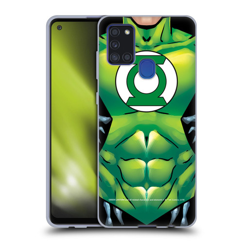 Green Lantern DC Comics Logos Uniform Soft Gel Case for Samsung Galaxy A21s (2020)