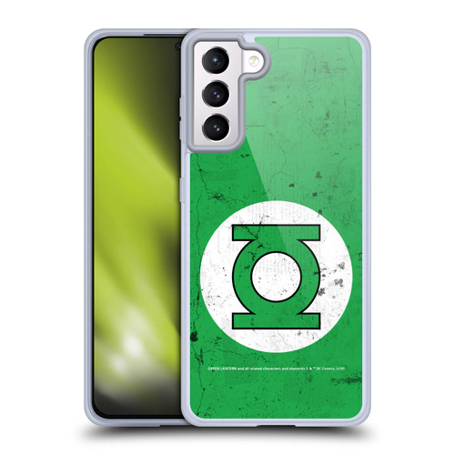 Green Lantern DC Comics Logos Classic Distressed Look Soft Gel Case for Samsung Galaxy S21+ 5G