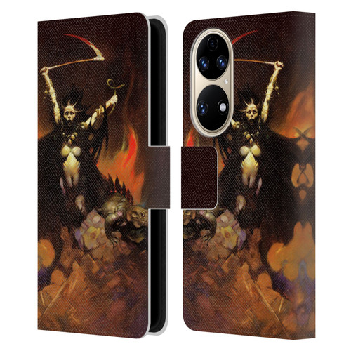 Frank Frazetta Fantasy Woman With A Scythe Leather Book Wallet Case Cover For Huawei P50