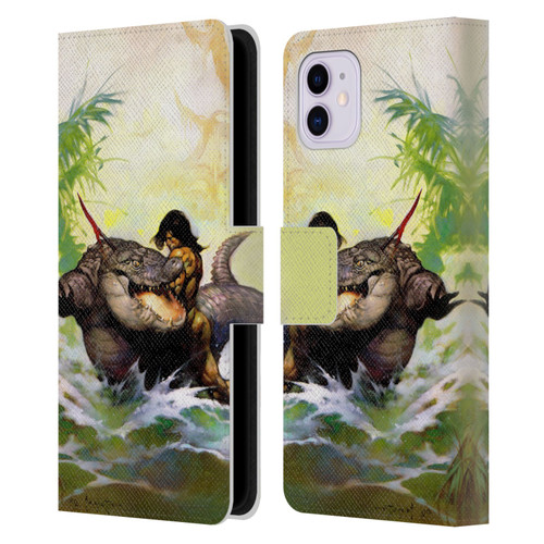 Frank Frazetta Fantasy Monster Out Of Time Leather Book Wallet Case Cover For Apple iPhone 11