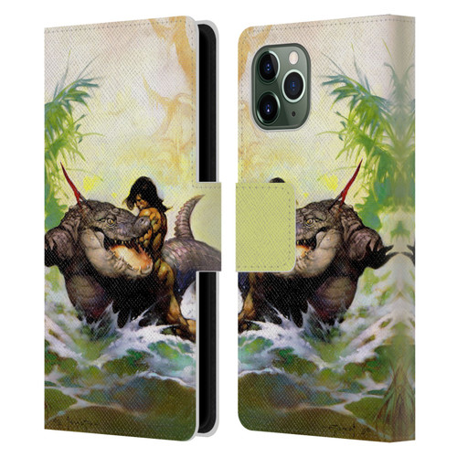 Frank Frazetta Fantasy Monster Out Of Time Leather Book Wallet Case Cover For Apple iPhone 11 Pro