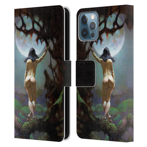 Frank Frazetta Fantasy Moons Rapture Leather Book Wallet Case Cover For Apple iPhone 12 / iPhone 12 Pro