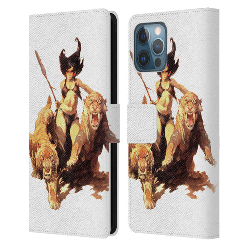 Frank Frazetta Fantasy The Huntress Leather Book Wallet Case Cover For Apple iPhone 12 Pro Max
