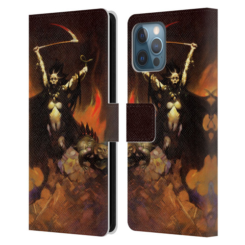 Frank Frazetta Fantasy Woman With A Scythe Leather Book Wallet Case Cover For Apple iPhone 12 Pro Max