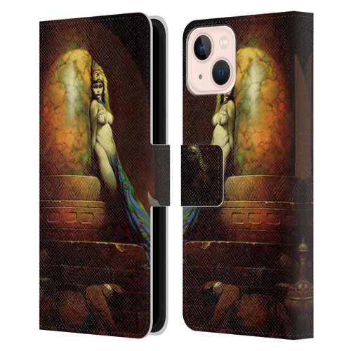 Frank Frazetta Fantasy Egyptian Queen Leather Book Wallet Case Cover For Apple iPhone 13