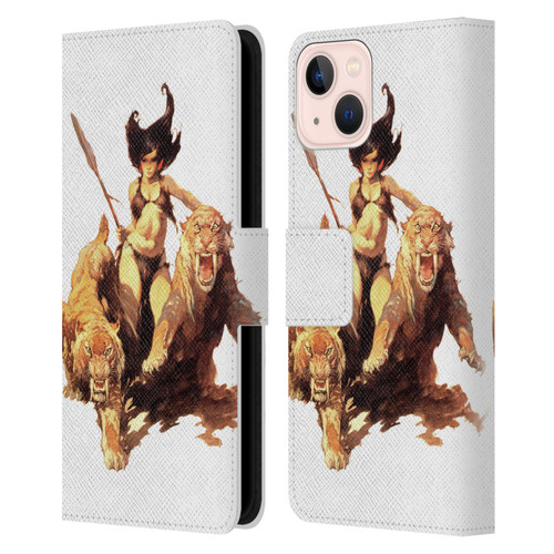 Frank Frazetta Fantasy The Huntress Leather Book Wallet Case Cover For Apple iPhone 13